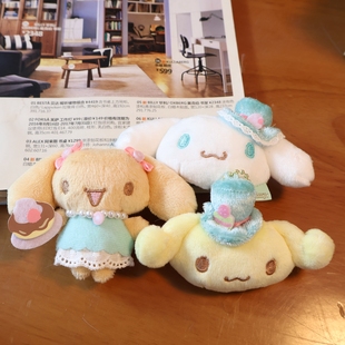 韩国正版 三丽鸥 摩卡 玉桂狗咖啡快闪店 可爱毛绒公仔胸针 挂件