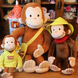 日单 好奇的乔治 卫衣变装小猴子毛绒公仔 小猴挎包玩偶 摆件