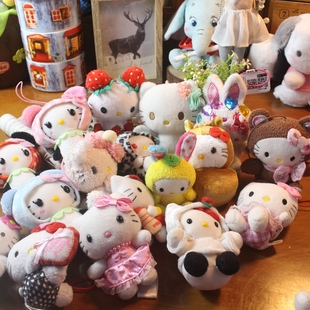 福利日单正版可爱凯蒂猫 毛绒公仔 玩具娃娃书包挂件挂饰小号孤品