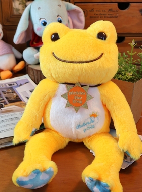 日单正版 pickles the frog遇到麻烦的青蛙微笑青蛙毛绒公仔玩偶