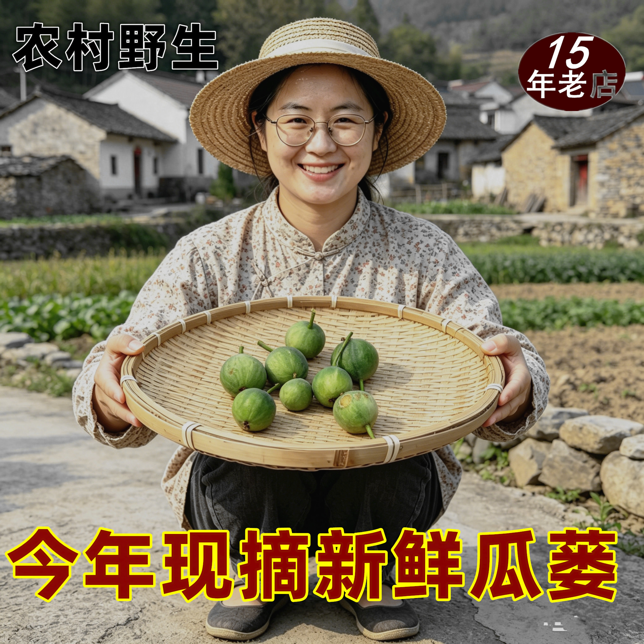 野生新鲜瓜蒌 整瓜蒌 青栝楼无硫全瓜篓皮瓜蒌仁子籽瓜蒌根天花粉