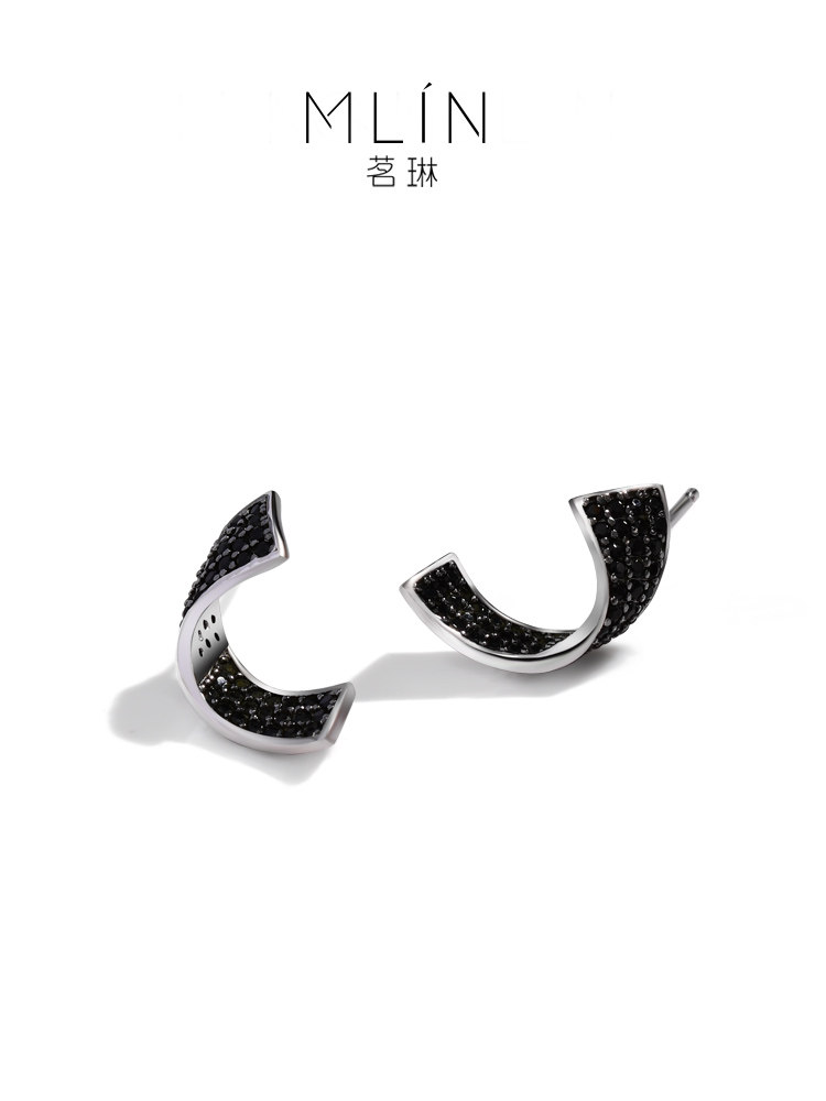 s925银 耳环 女 高级感 小众设计 气质百搭 冷淡风小巧精致耳饰