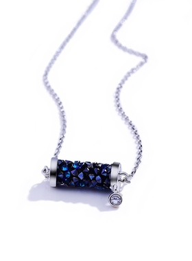 纯银项链女施华洛水晶世奇轻奢