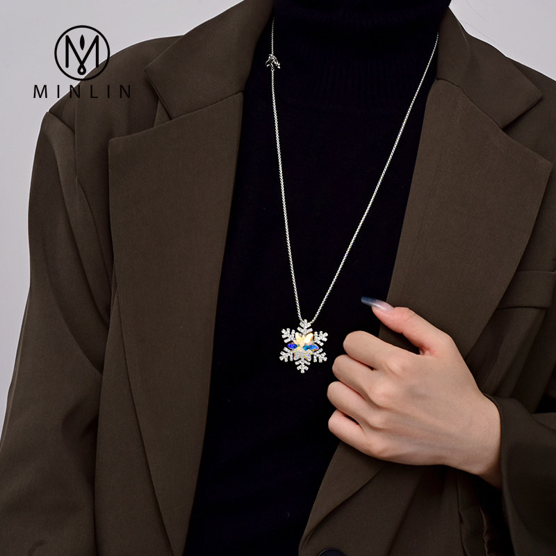 毛衣链长款2021年新款潮 雪花项链 时尚秋冬 高级感 高端 高品质