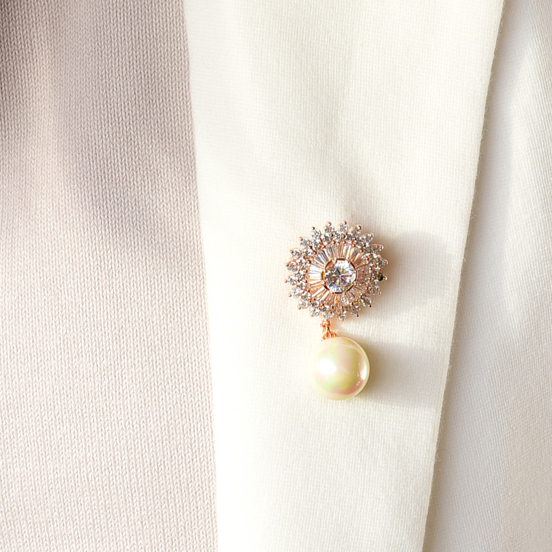 Broche femme en Zircon diamant - Ref 1187750 Image 5