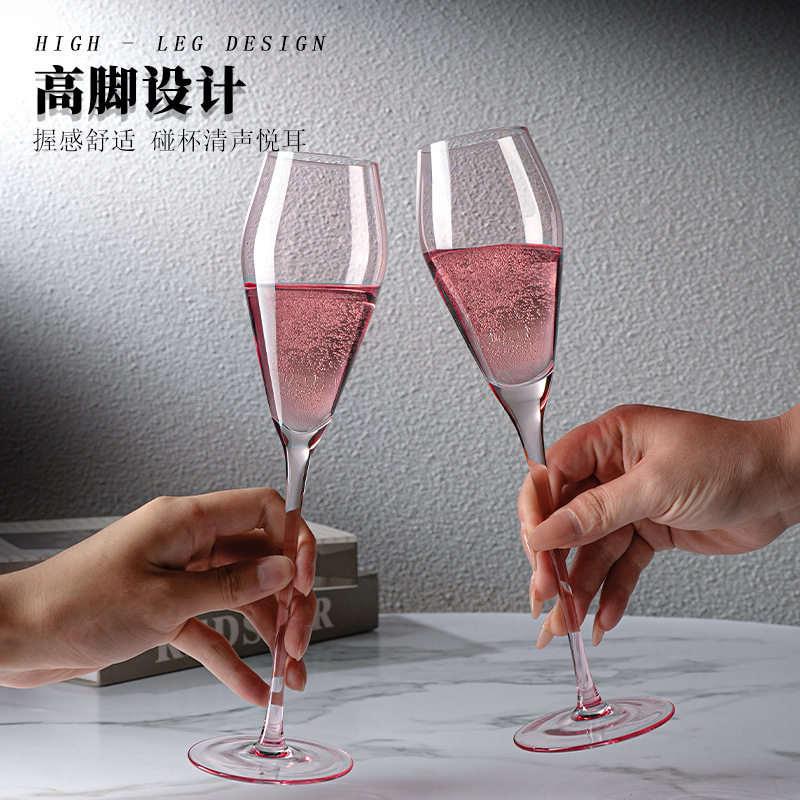 轻奢高档高级感高颜值厂家批发火烈鸟香槟杯高级感整套水晶玻璃