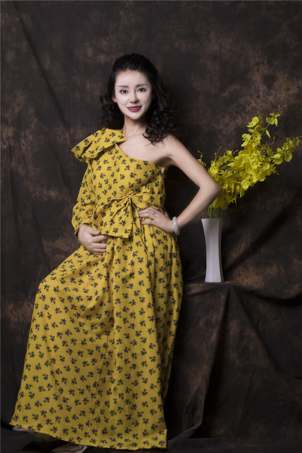 2018新款影楼摄影时尚辣妈孕妇性感孕味蕾丝裙写真服装大肚妈咪照