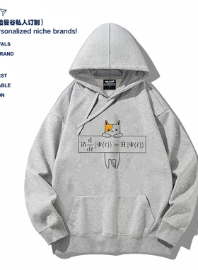 美式Schrödinger方程式薛定谔猫数学公式男女青少年学生连帽卫衣