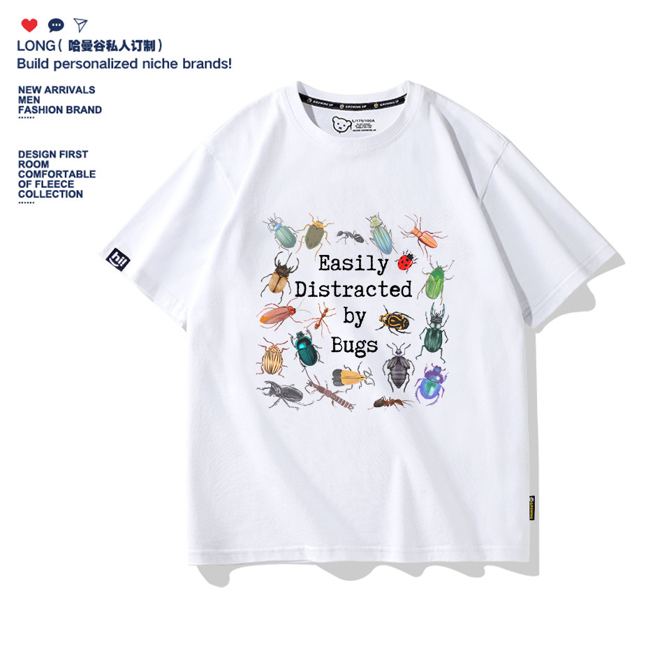 鞘翅目短袖甲虫动物昆虫科普列营透气自然科学男女通亲子纯棉衣服