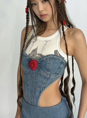 Jennie金智妮类似款红色山茶花小香花胸针款发夹款真丝布定型花
