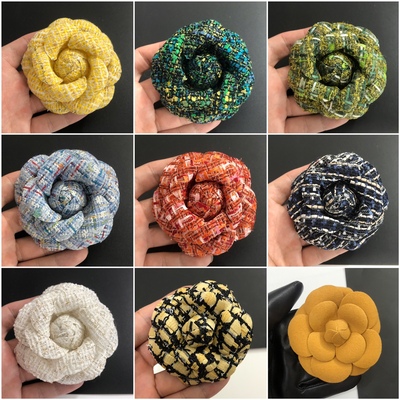 全8cm大高端花尼布小香花超定型花朵山茶花饰品包包花胸花加胸针