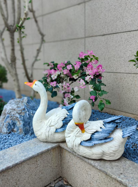 比如树│户外花园小品天鹅摆件 鹅 庭院别墅景观装饰仿真动物包i.