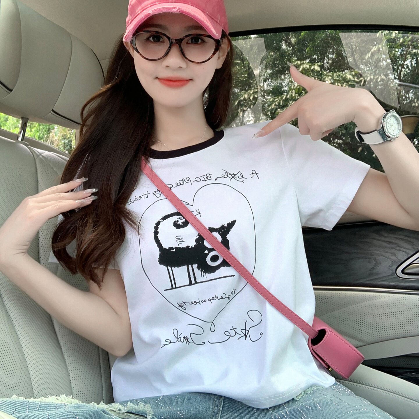 撞色正肩短款T恤女短袖夏季新款休闲宽松显瘦百搭圆领半袖衫上衣