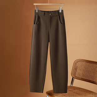 香蕉阔腿裤女秋冬季新款高腰垂感宽松显瘦加肥加大码加绒镰刀裤子