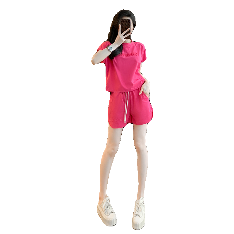 短款短袖运动套装女短裤俩件套潮