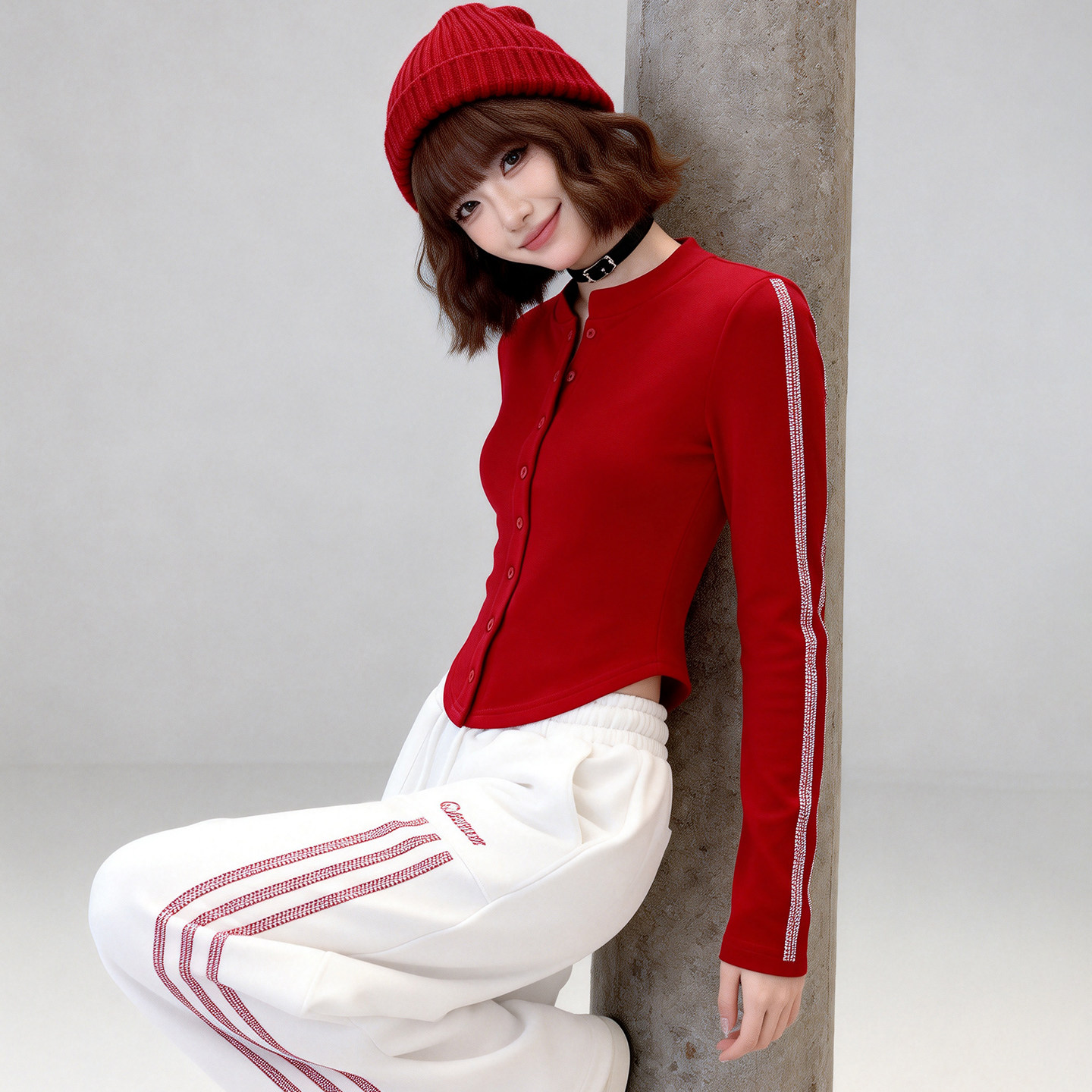 烫钻紧身短款外套女长袖t恤春秋季新款运动风修身显瘦开衫上衣潮