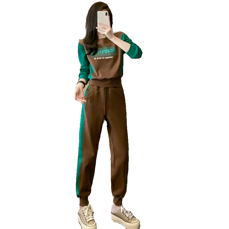 长袖卫衣运动套装女束脚裤俩件套