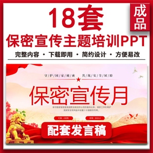 保密宣传月涉密人员管理教育宣传知识培训PPT课件 保守国家秘密法