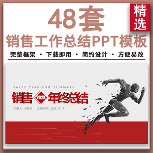 市场部销售年终工作总结PPT模板 营销业务部年度汇报个人述职报告