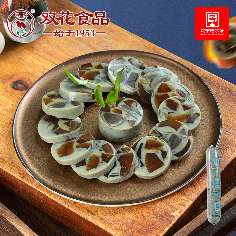 双花皮蛋香肠350g*2根松花蛋肠皮蛋瘦肉粥凉拌熟食下酒菜开袋即食