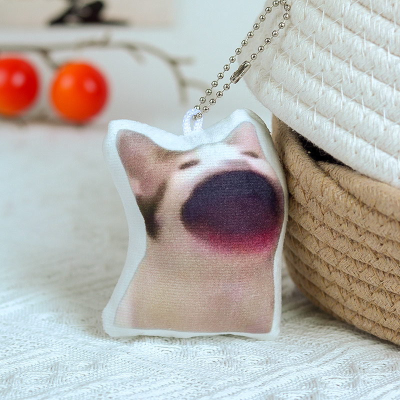 popo猫吵架表情包挂件毛绒钥匙扣来图定制玩偶生日礼物吊坠小抱枕