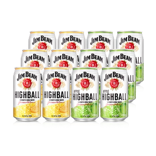 金宾嗨棒波本威士忌配制酒柠檬苹果味12罐装露营餐酒