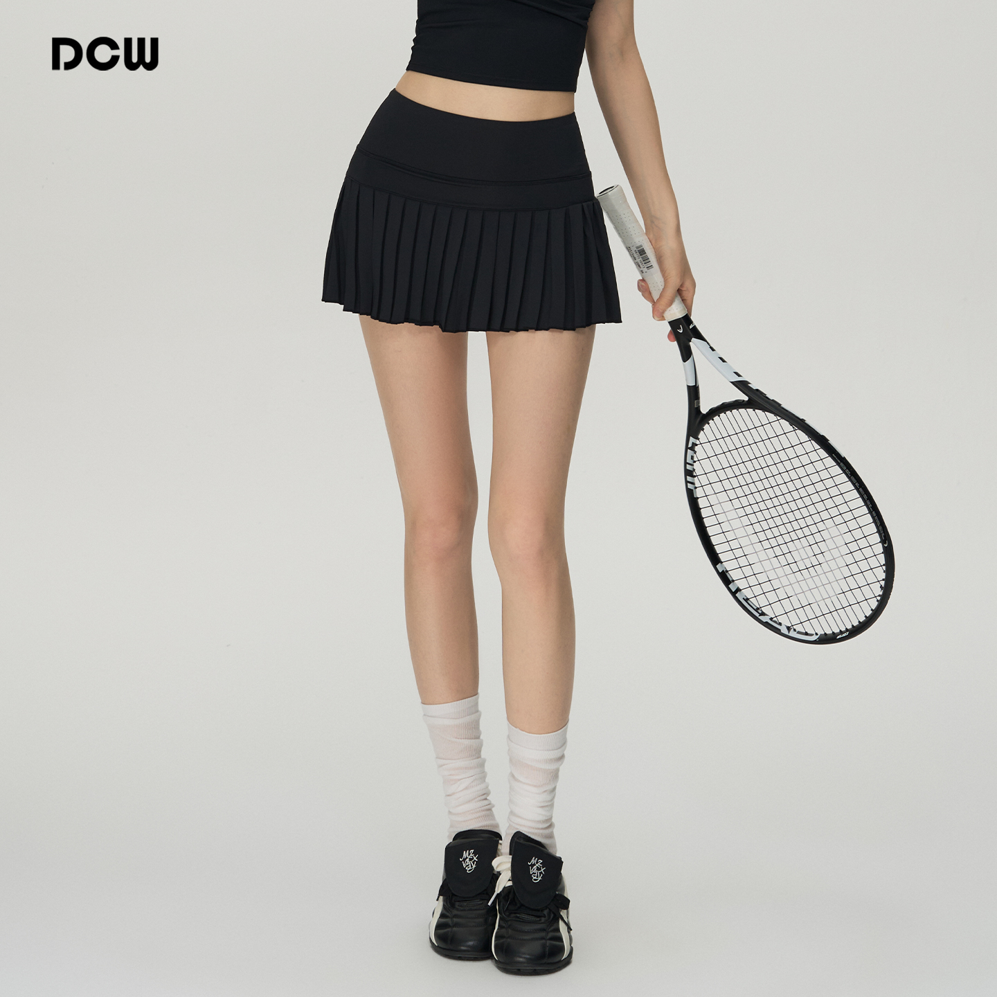 DCW假两件运动短裙女户外休闲健身网球裙跑步训练瑜伽半身百褶裙