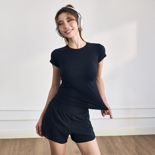 dcw圆领显瘦高弹运动健身瑜伽T恤