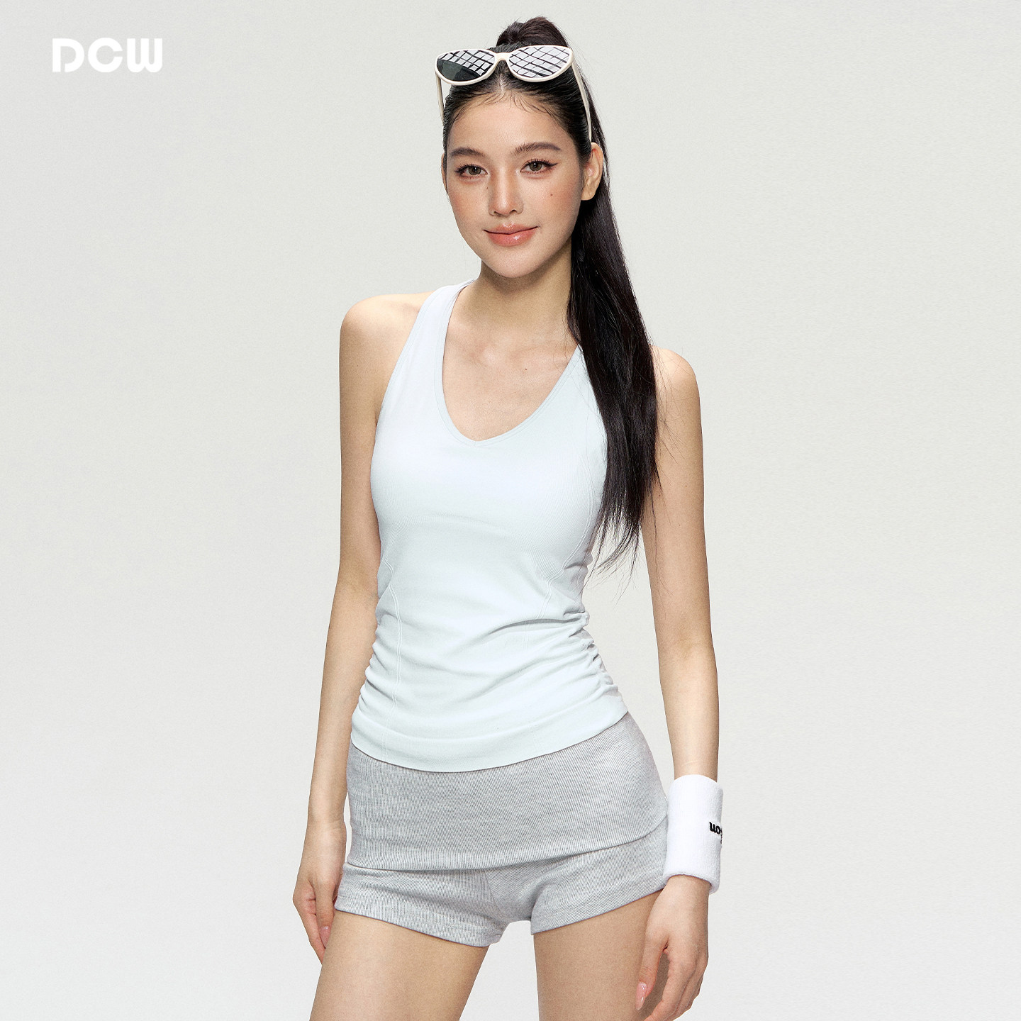 DCW马拉松跑步背心女固定胸垫防震无袖健身上衣普拉提训练瑜伽服