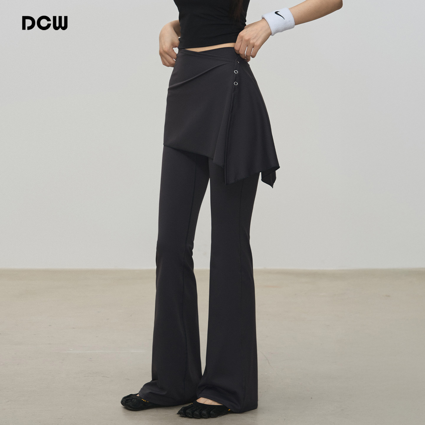 dcw无尴尬线高腰瑜伽微喇裤裙女