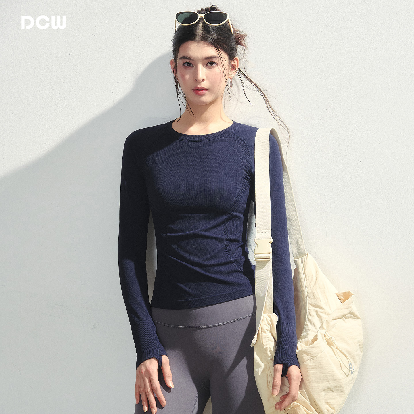 dcw修身显瘦跑步瑜伽运动打底衫