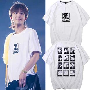 T恤白色演唱会应援服男女宽松落肩半袖 短袖 GD权志龙同款 BIGBANG