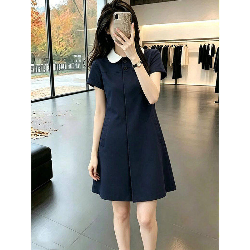 法式复古短袖洋装女夏季