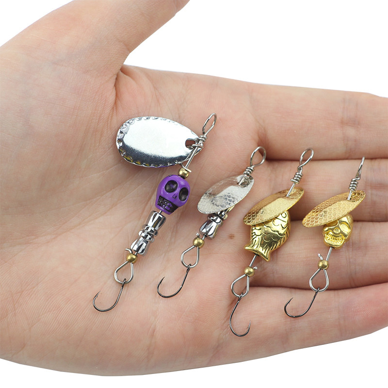 旋转瓜子亮片路亚饵套装淡水远投白条马口翘嘴绑好的亮片假饵