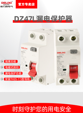 德力西漏电保护器 CDL7 2P 63A 漏保家用保护开关 DZ47L自动跳闸