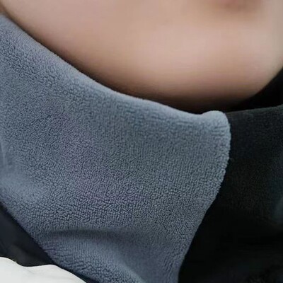 冬季双层加厚套头围脖保暖奥利绒脖套户外骑行男女双拼色围巾跨境