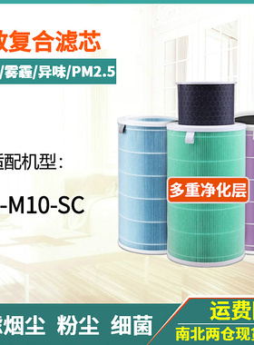 适配xiaomi小米米家空气净化器AC-M10-SC过滤网集尘HEPA除醛滤芯