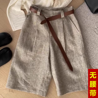 老钱风夏季新款直筒五分裤