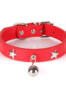 宠物用品可爱星星铃铛比熊泰迪狗圈红色黑色中小型犬猫咪通用颈圈