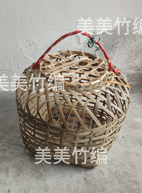 产地直销鸡笼用于养鸡鸭鹅的竹笼喜庆放鸡纯手工竹编鸡笼动物笼