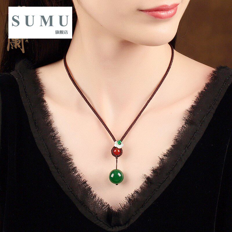 樓蘭客棧瑪瑙吊墜鎖鏈簡約女複古項鏈民族風短款挂件挂飾女百搭在類目 飾品/流行首飾/時尚飾品新, 項鍊中 - 來自Buy2taobao.com提供專業的淘寶代購服務