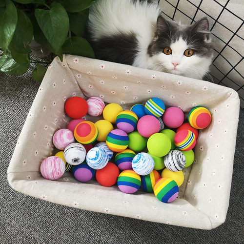 猫咪玩具球静音宠物猫毛绒球自嗨