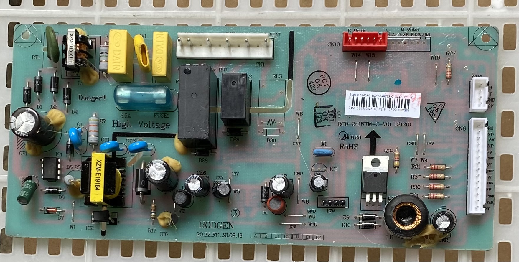 美的冰箱配件原装拆机电脑板主板BCD-241WTM-C-V01 5023010100A0