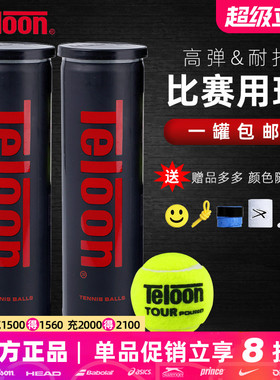Teloon天龙网球Tour Pound P4气压足高弹耐打训练专业比赛球4粒装