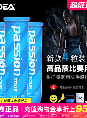 ODEA欧帝尔网球Passion Tour罐装高弹耐打耐磨专业比赛训练4粒装