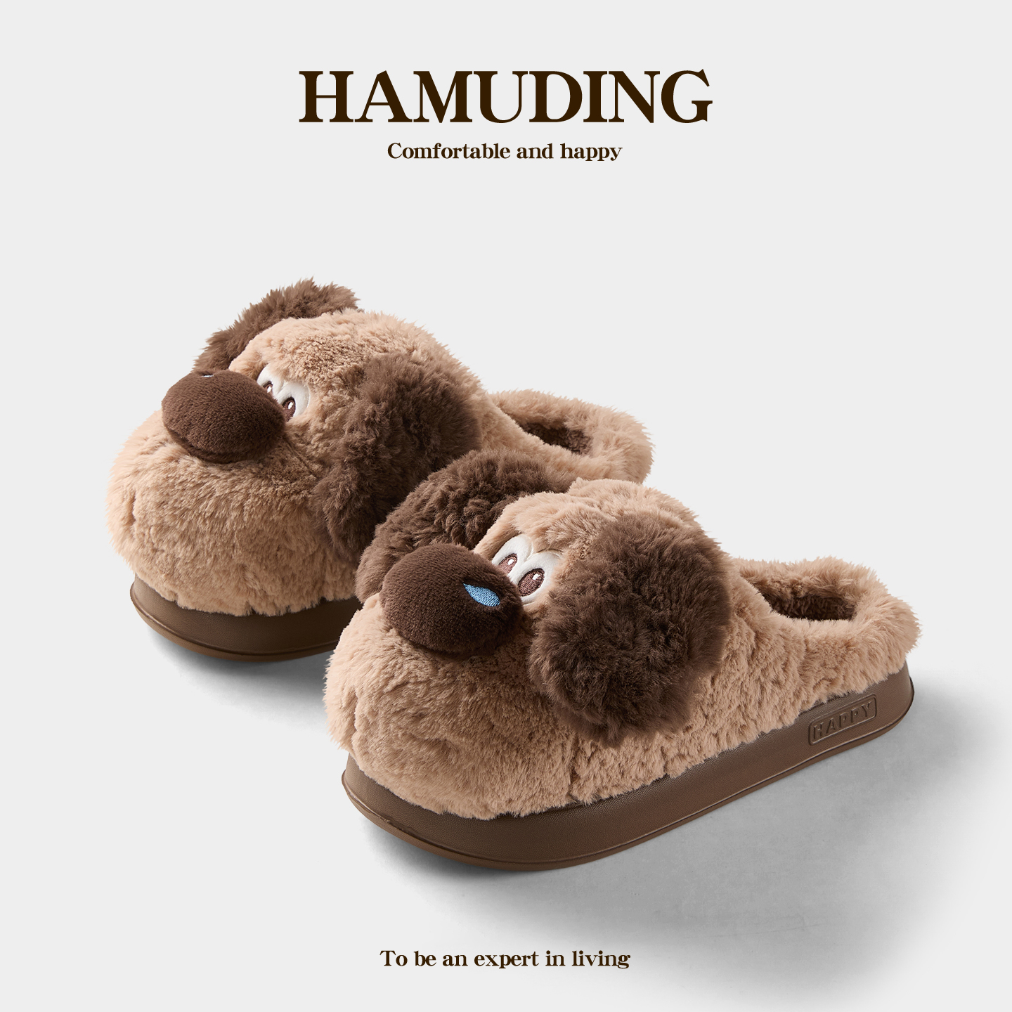 鼻涕狗棉拖鞋冬季女2025新款居家室内保暖加绒可爱防滑舒适毛毛拖