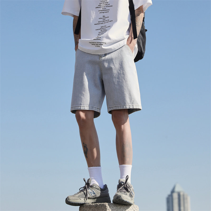 2025春季新款！宽松牛仔五分短裤809B-C120-P38控48,男装牛仔裤,星座809B（原星座805）