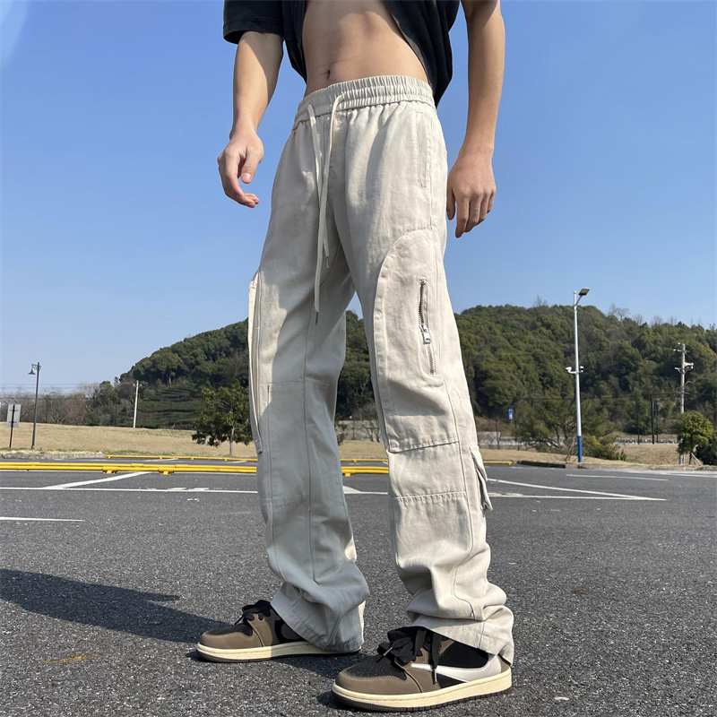 2025春季新款！帅气宽松直筒阔腿工装长裤809B-D81-P65控88,男装工装外套,星座809B（原星座805）