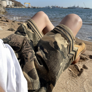 2025夏季新款！迷彩宽松五分短裤 809B-DK01-P50 控68，男装牛仔裤，星座809B（原星座805）