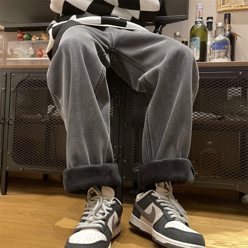 2025冬季加绒加绒加厚宽松直筒百搭牛仔裤805-KZ113-P60-控78,男装牛仔裤,星座809B（原星座805）
